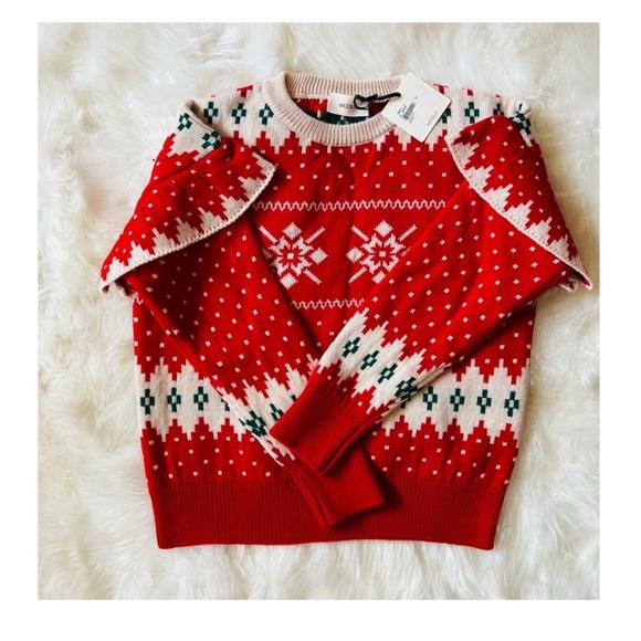 New! VICOLO Winter Christmas Snowflake Wool Sweater - Picture 5 of 11